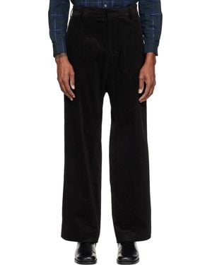 STEFAN COOKE Pantalon De Tailleur Noir En Velours Côtelé