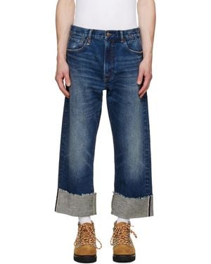 R13 Cuffed X-Boyfriend Jeans - Blue