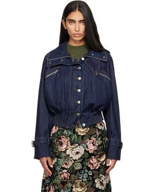Dries Van Noten Denim Blouson Jacket - Blue