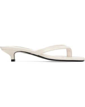 TOTEME Naplack Heeled Flip-Flops - White