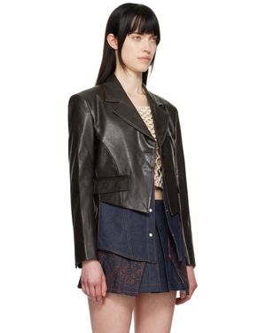 Andersson Bell★Hybrid Leather Blazer Jacket★人気早期完売 ANDERSSON BELL Carpenter Faux-Leather Jacket in Black | Lyst