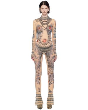 Jean Paul Gaultier Beige Soleil Jumpsuit - Black