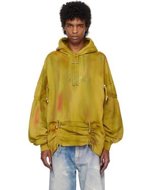 Collina Strada Rhinestone Hoodie - Yellow