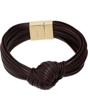 Bottega Veneta Knot Leather Bracelet - Brown