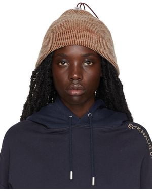 Eckhaus Latta Grey & Orange Stop Beanie - Blue