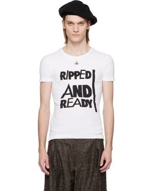Vivienne Westwood ホワイト 'Ripped & Ready' Peru Tシャツ - ブラック