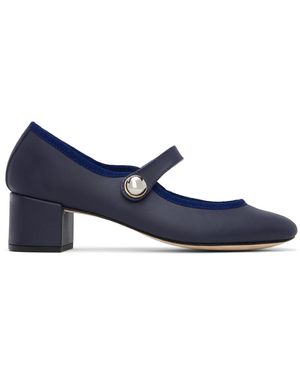 Repetto Chaussures À Talon De Style Charles Ix Fabienne Bleu Marine