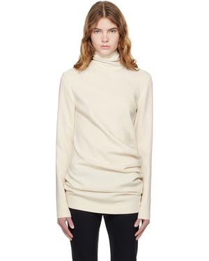 TOTEME Off- High-Neck Twist Blouse - Natural