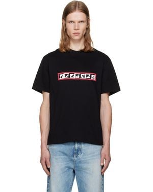 Versace Printed Cotton Jersey Regular T-Shirt - Black