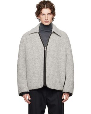 JW Anderson Blouson Décontracté Gris À Garnitures Contrastantes