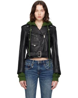 Acne Studios Layered Leather Jacket - Black