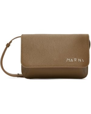 Marni Pebbled Calfskin Messenger Bag - Black