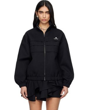 ShuShu/Tong Tucked Seam Oversized Track Jacket - Black