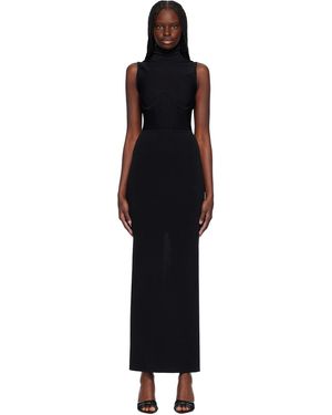 Nensi Dojaka Gwyneth Knitted Corset Maxi Dress - Black