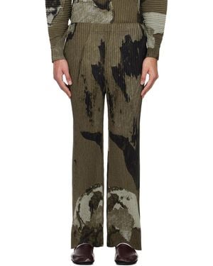 Homme Plissé Issey Miyake Painted Stone Trousers - Black