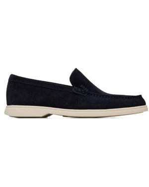 BOSS Deed-Logo Suede Loafers - Blue
