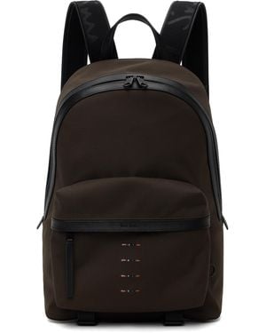 Paul Smith Khaki Cordura Laser 'Signature Stripe' Backpack - Black