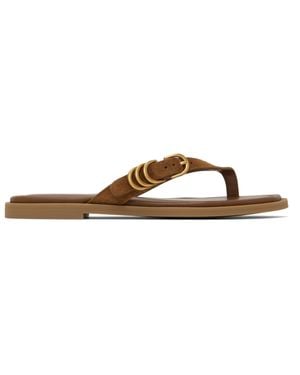 Rag & Bone Gia Italian Suede Thong Sandals - Black