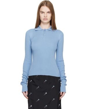 Rier Fine Rib Polo - Blue