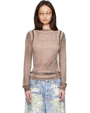 Acne Studios ベージュ Layered プリントTシャツ - ブルー