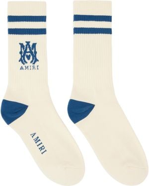 Amiri Off- & Ma Core Logo Socks - Blue