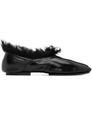 Jil Sander Deerskin Slippers - Black