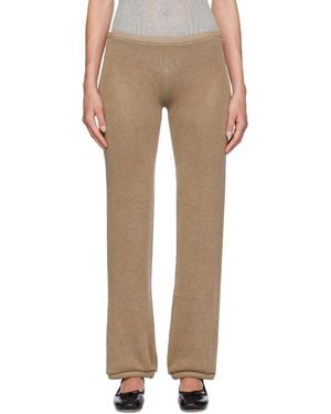 Isa Boulder Isabella Straight Lounge Trousers - Natural