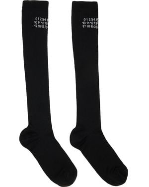 MM6 by Maison Margiela Rib Knee-High Socks - Black