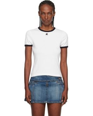 Courreges Signature Contrast T-Shirt - Black