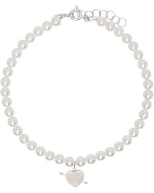 Ernest W. Baker Charm Faux-Pearl Necklace - Metallic