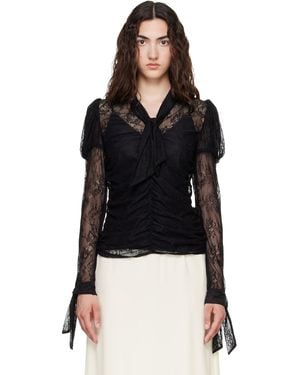 Anna Sui Long Sleeve Blouse - Black