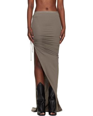 Rick Owens Taupe Temple Edfu Maxi Skirt - Black