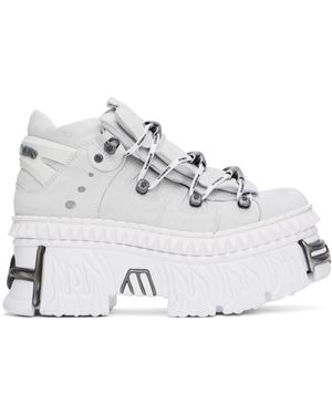Vetements Baskets Blanc Et Gris À Plateforme À Flammes Gaufrées Édition New Rock - Noir