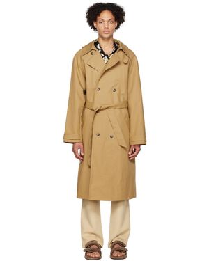 Nanushka Tan Loan Trench Coat - Black