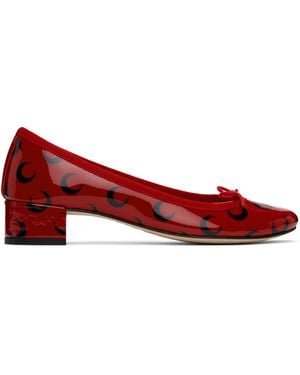 Marine Serre Repetto Edition Camille Moon Printed Leather Heels - Red