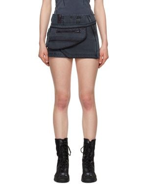 Hyein Seo Dyed Waist Bag Miniskirt & Pouch Set - Black