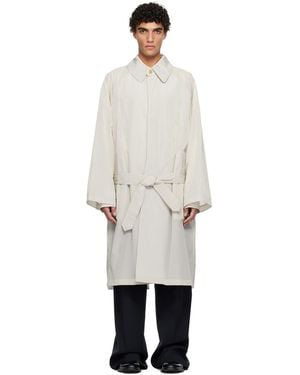 Hed Mayner Off- Crinkled Trench Coat - Black