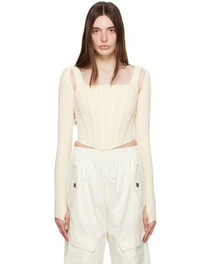 Dion Lee Beige Pointelle Tank Top - Natural