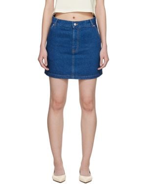 Maison Kitsuné High-Rise Denim Miniskirt - Blue