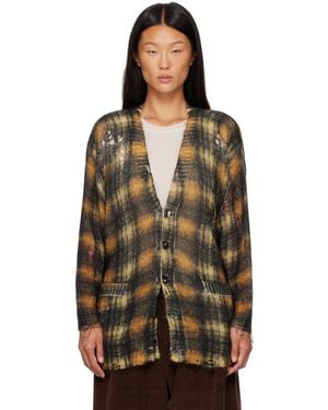 R13 Cardigan Surdimensionné Brun Et Noir - Vert