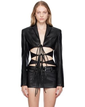 Lado Bokuchava Shibari Faux-Leather Blazer - Black