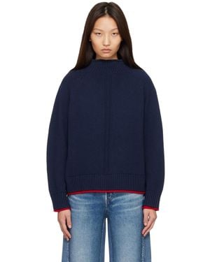 Rag & Bone Pull Hazel Bleu Marine À Col Droit