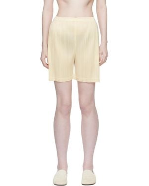 Pleats Please Issey Miyake Loop Shorts - Natural