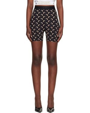 Marine Serre Recycled Moon Jersey Mini Shorts - Black