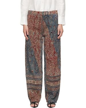 Super Yaya Pantalon Panarea Rouge Et Bleu Marine - Multicolore