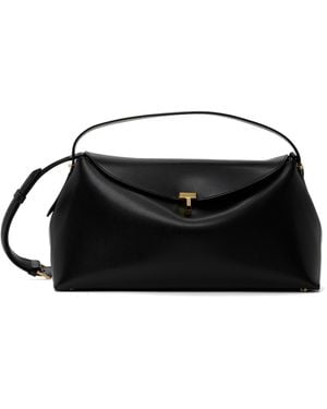 TOTEME T-Lock Leather Top Handle Bag - Black