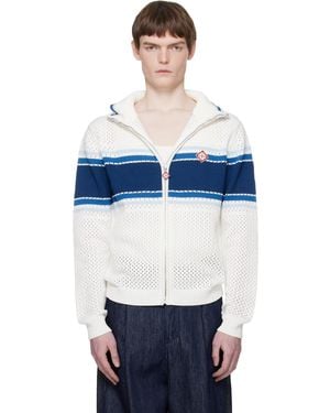 CASABLANCA Off- & Striped Mesh Track Jacket - Blue