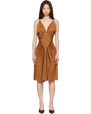 Versace Viscose-Jersey Midi Dress - Brown