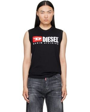 DIESEL Chest Logo Print Tank Top - Black