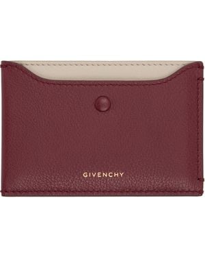 Givenchy Burgundy Calfskin Card Holder - Purple